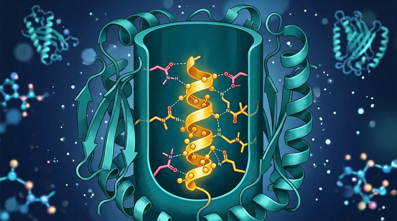 Simplified diagram of a molecule binding a cell surface receptor